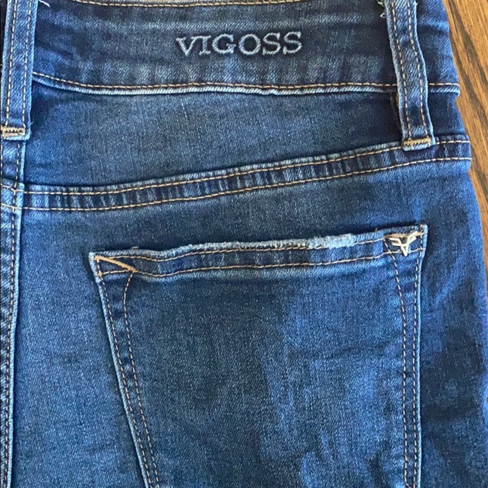 Vigoss High Rise Distressed Ripped Ace Denim Shorts Womens 25 - Picture 3 of 6